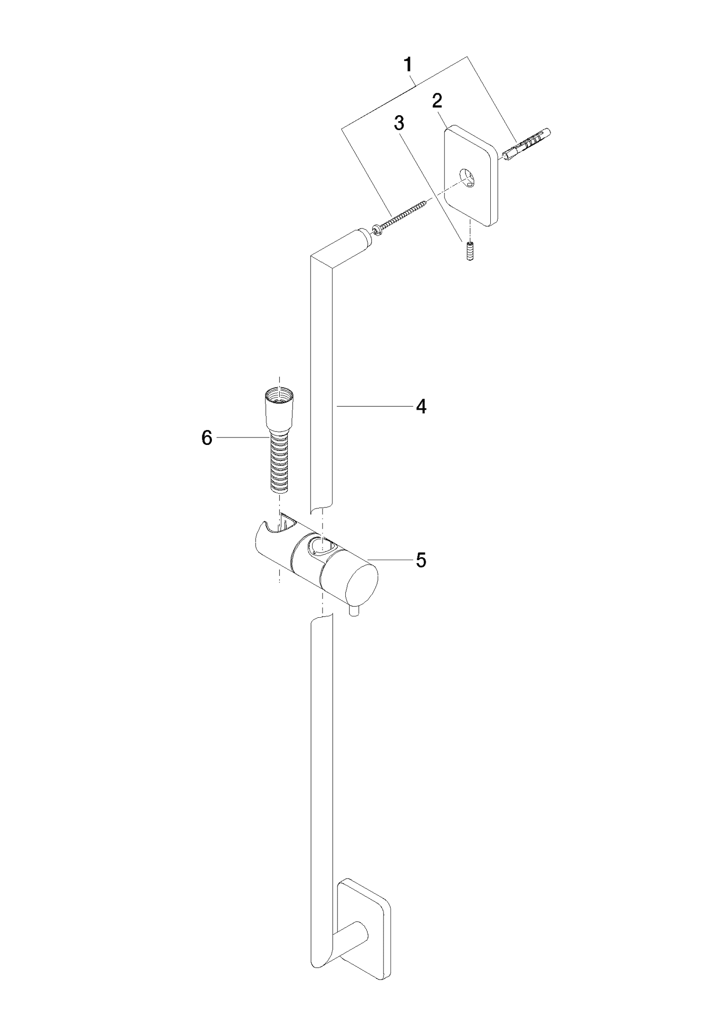 DORNBRACHT LULU Duschgarnitur ohne Handbrause - Platin #26413710-08