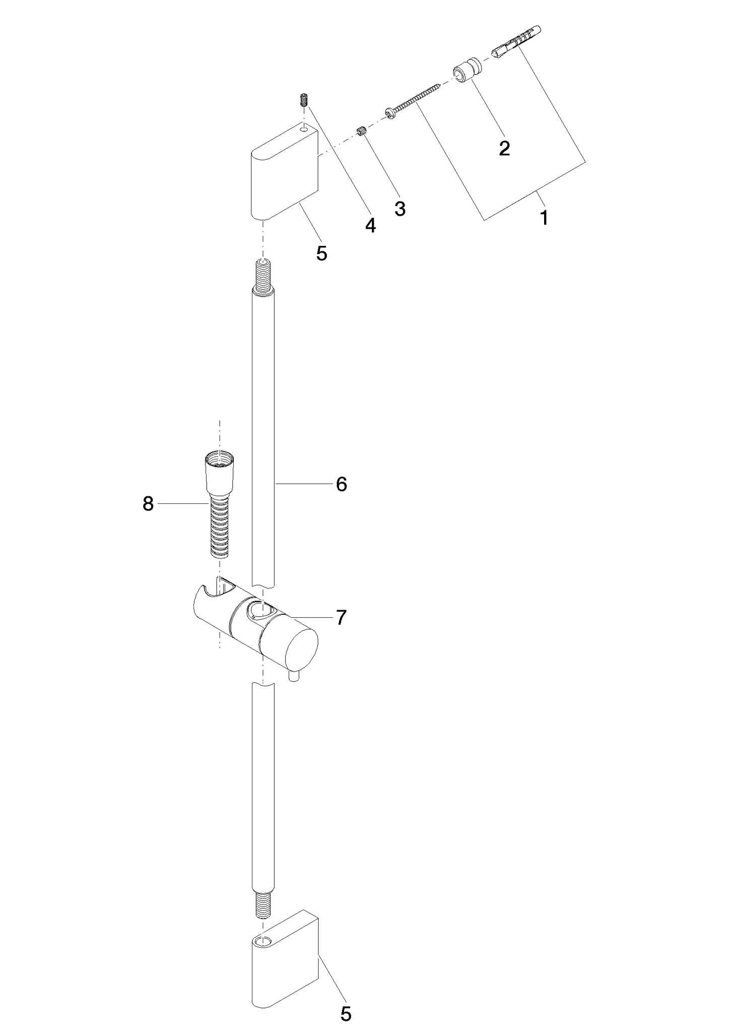 DORNBRACHT Duschgarnitur ohne Handbrause - Weiß matt #26413979-10