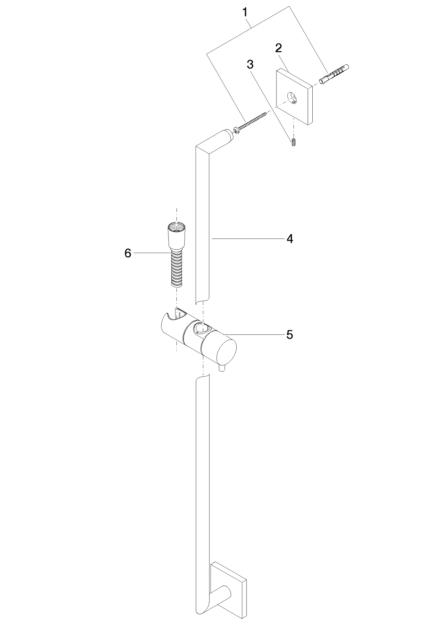 Bild von DORNBRACHT Duschgarnitur ohne Handbrause - Dark Platinum gebürstet #26413980-99