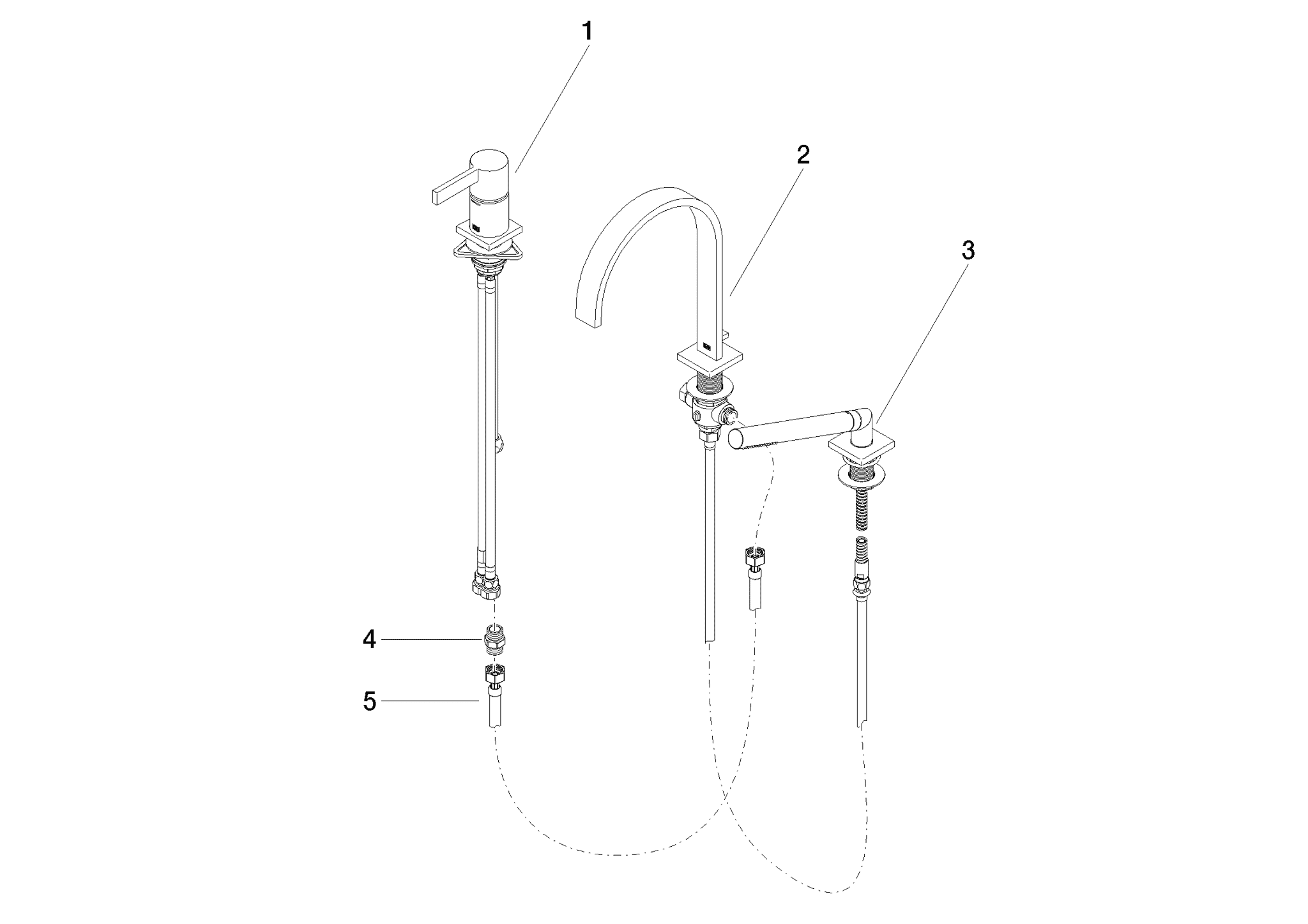 DORNBRACHT MEM Wannen-Dreiloch-Einhandbatterie für Wannenrand- bzw. Fliesenrandmontage - Champagne (22kt Gold) #27412782-47