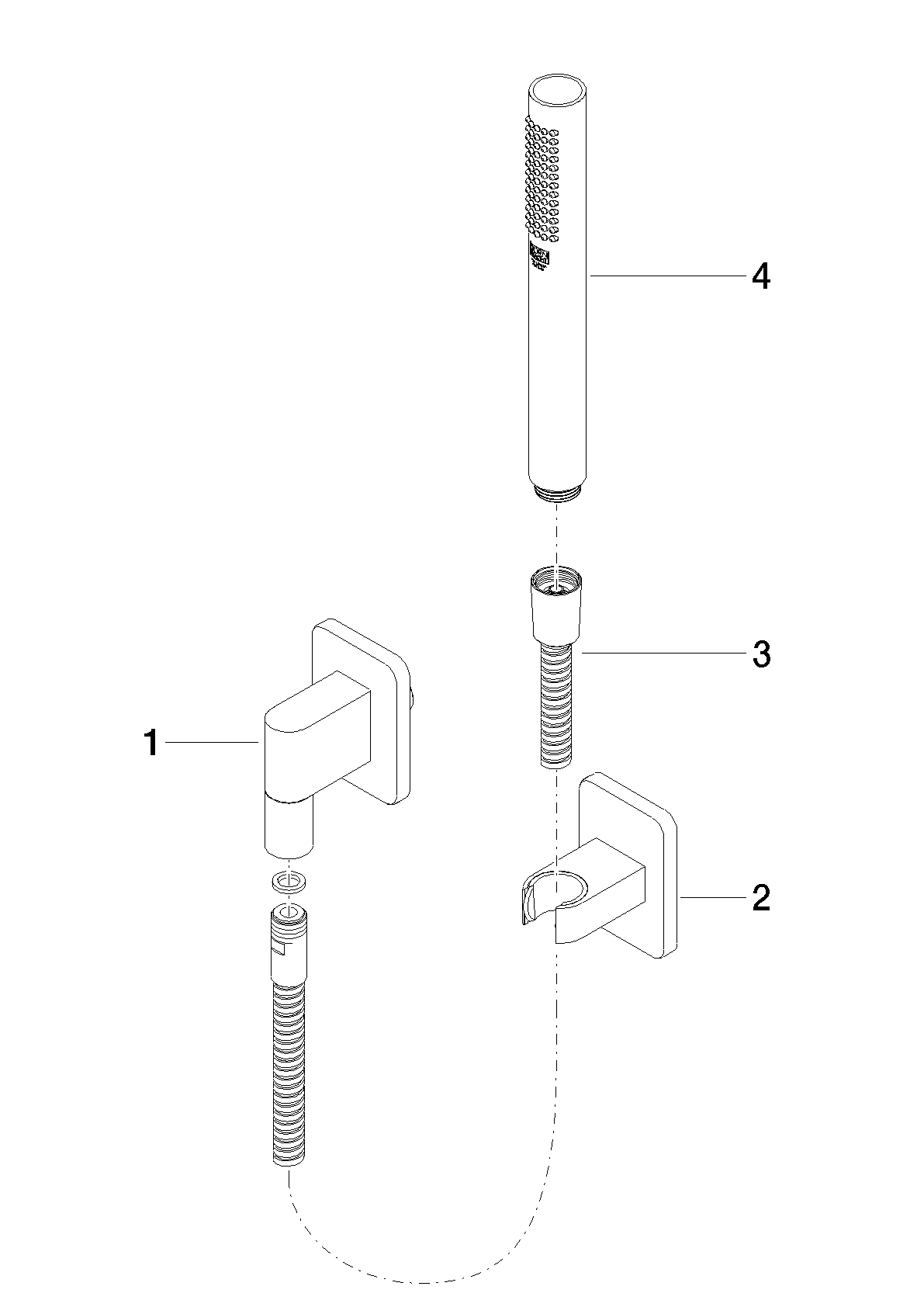 DORNBRACHT LULU Schlauchbrausegarnitur mit Einzelrosetten FlowReduce - Platin gebürstet #27808710-060010