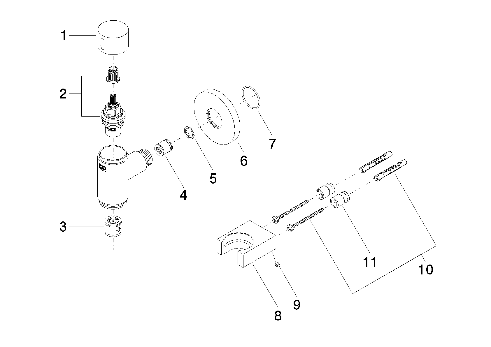 DORNBRACHT WATER TUBE Kneipp-Wandanschlussbogen mit Schlauchhalterung mit Einzelrosette FlowReduce - Platin #27843979-08