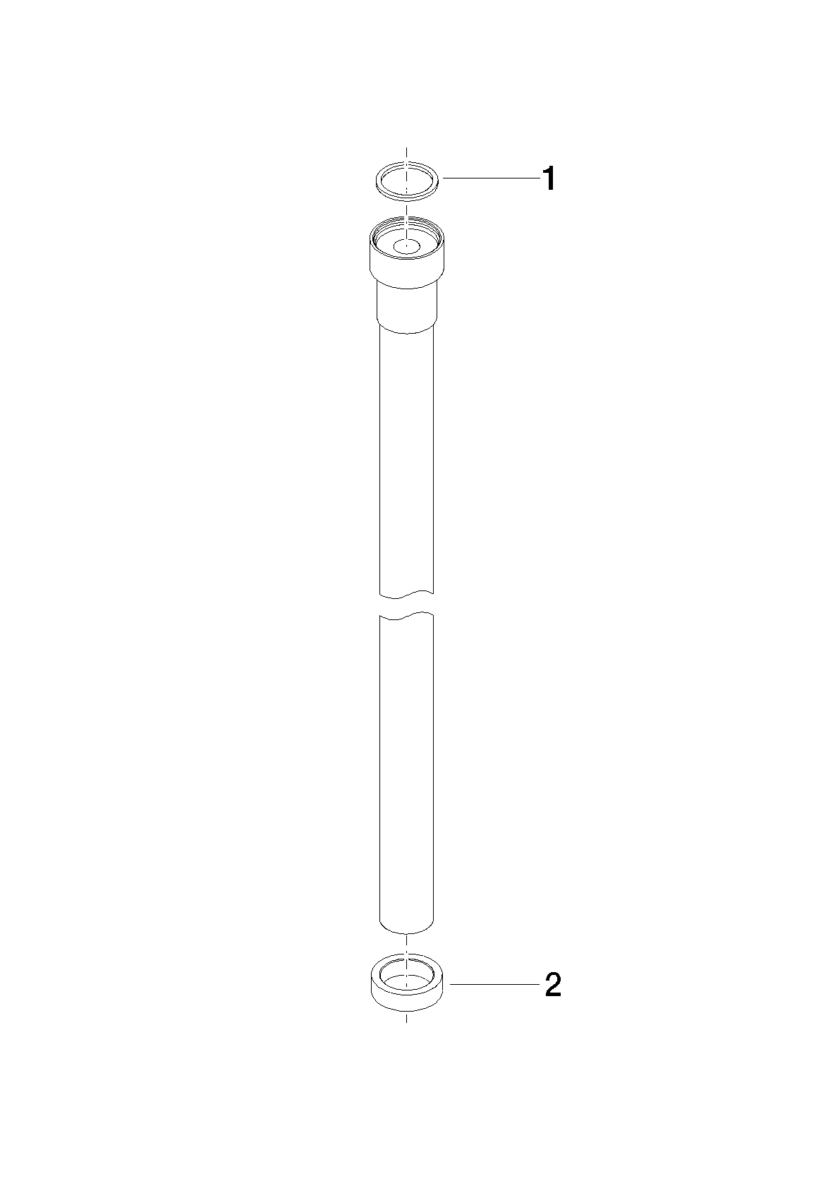 DORNBRACHT WATER TUBE Kneipp-Schlauch , weiß 2000 mm - Chrom gebürstet #28285979-93