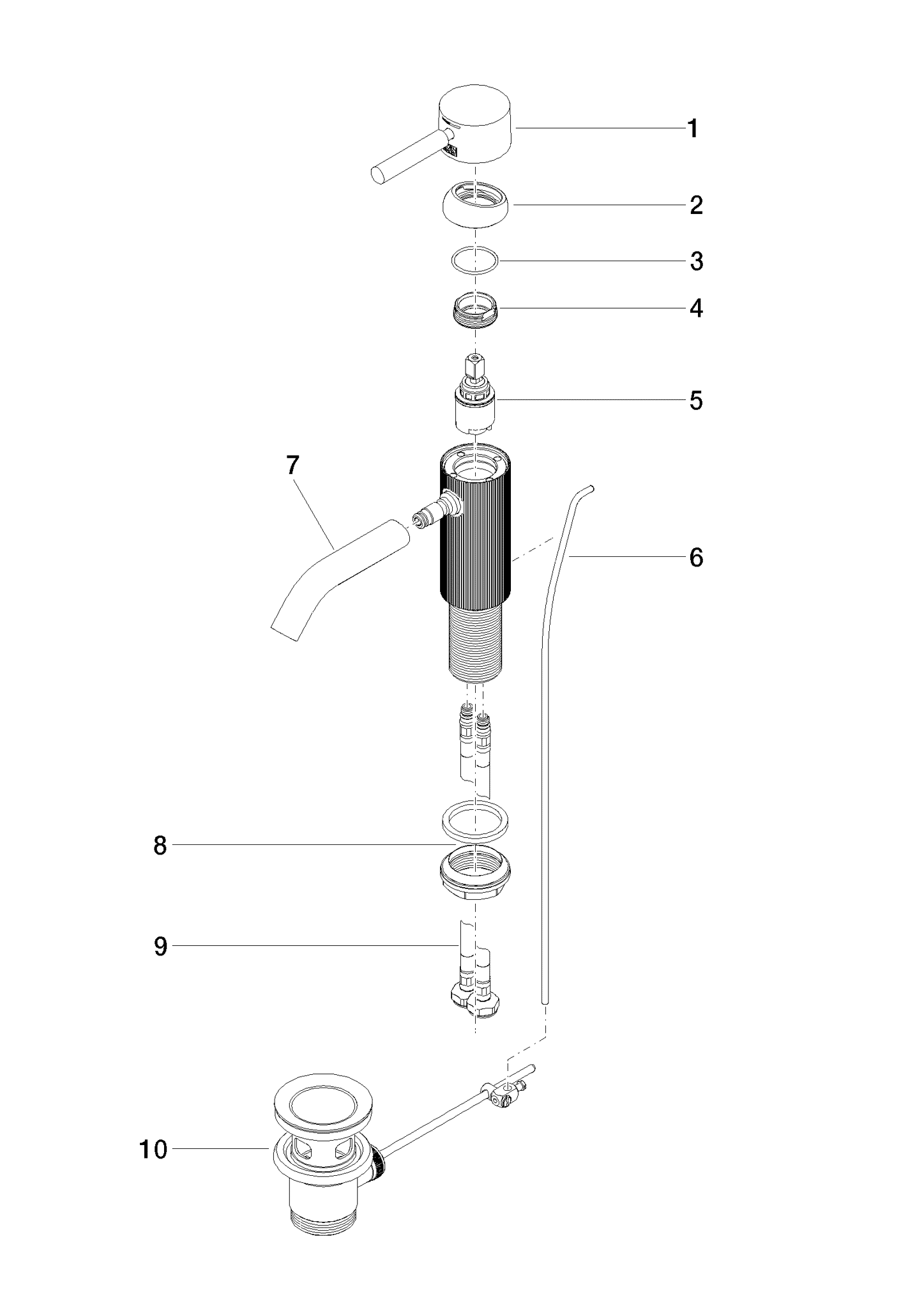 DORNBRACHT META Waschtisch-Einhandbatterie mit Ablaufgarnitur - Chrom #33504660-00