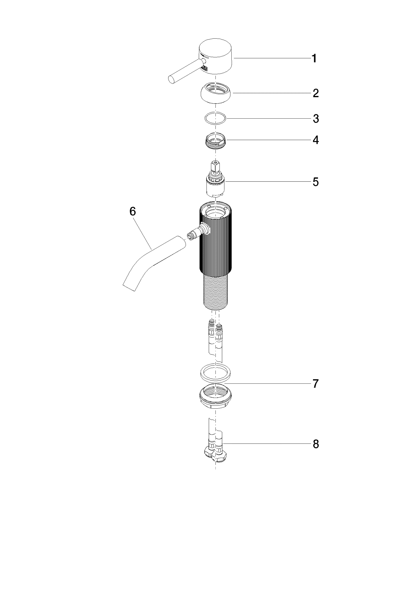 DORNBRACHT META Waschtisch-Einhandbatterie ohne Ablaufgarnitur - Dark Chrome #33529660-19