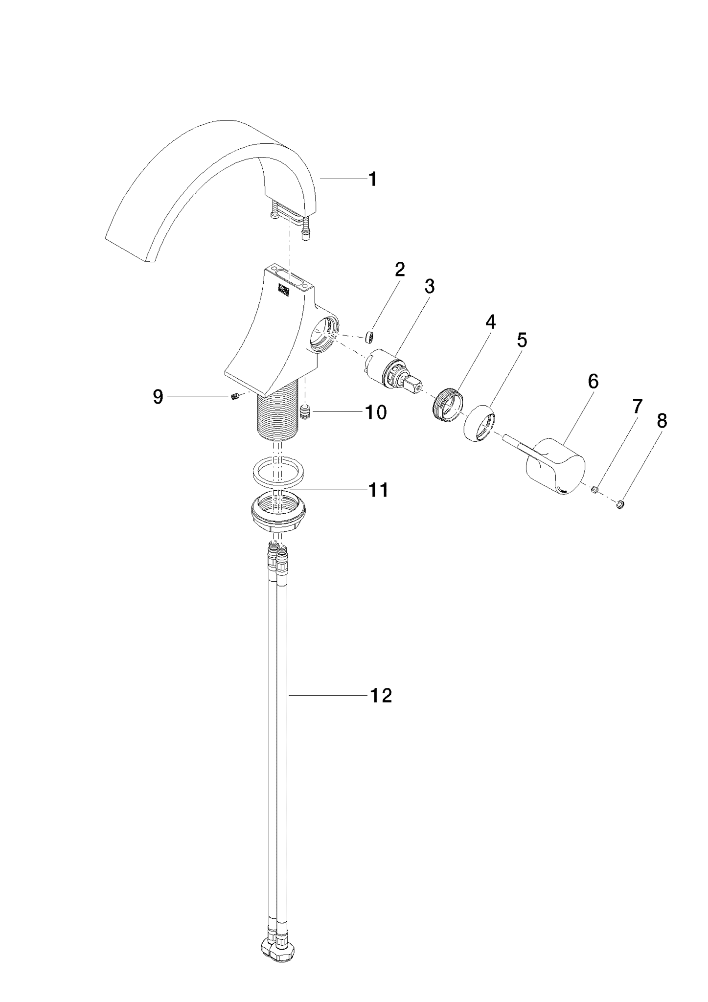 Bild von DORNBRACHT CYO Waschtisch-Einhandbatterie ohne Ablaufgarnitur - Platin gebürstet #33525811-06