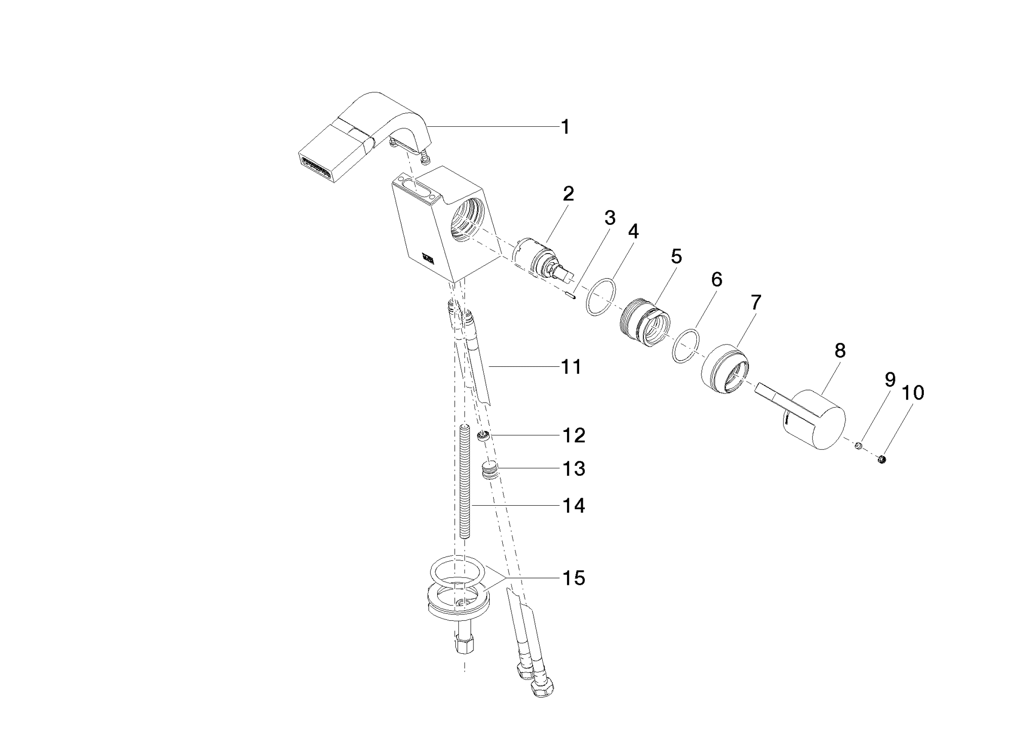 DORNBRACHT CL.1 Bidet-Einhandbatterie ohne Ablaufgarnitur - Platin gebürstet #33600705-06