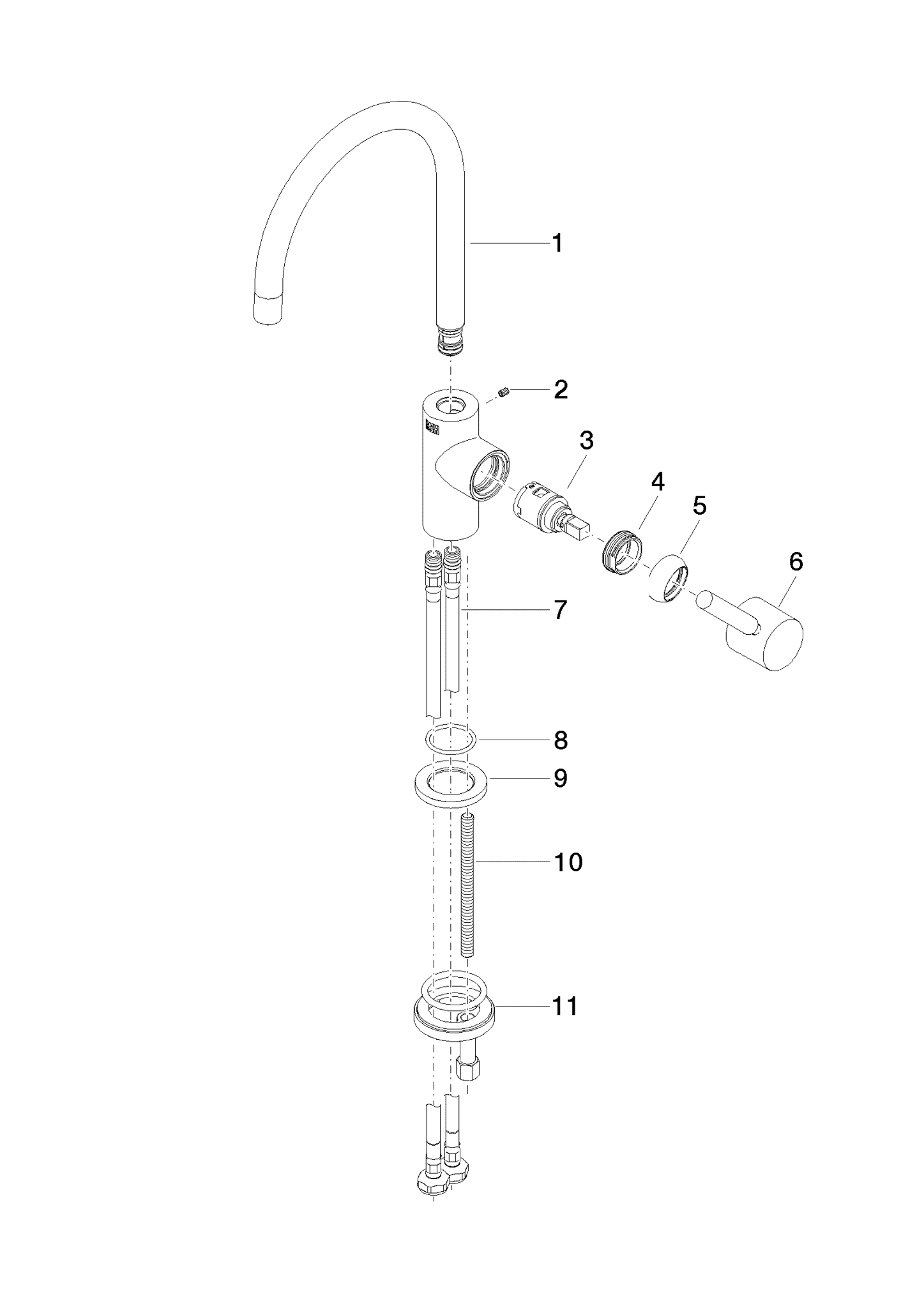 DORNBRACHT TARA BAR TAP Einhebelmischer - Champagne gebürstet (22kt Gold) #33805888-46