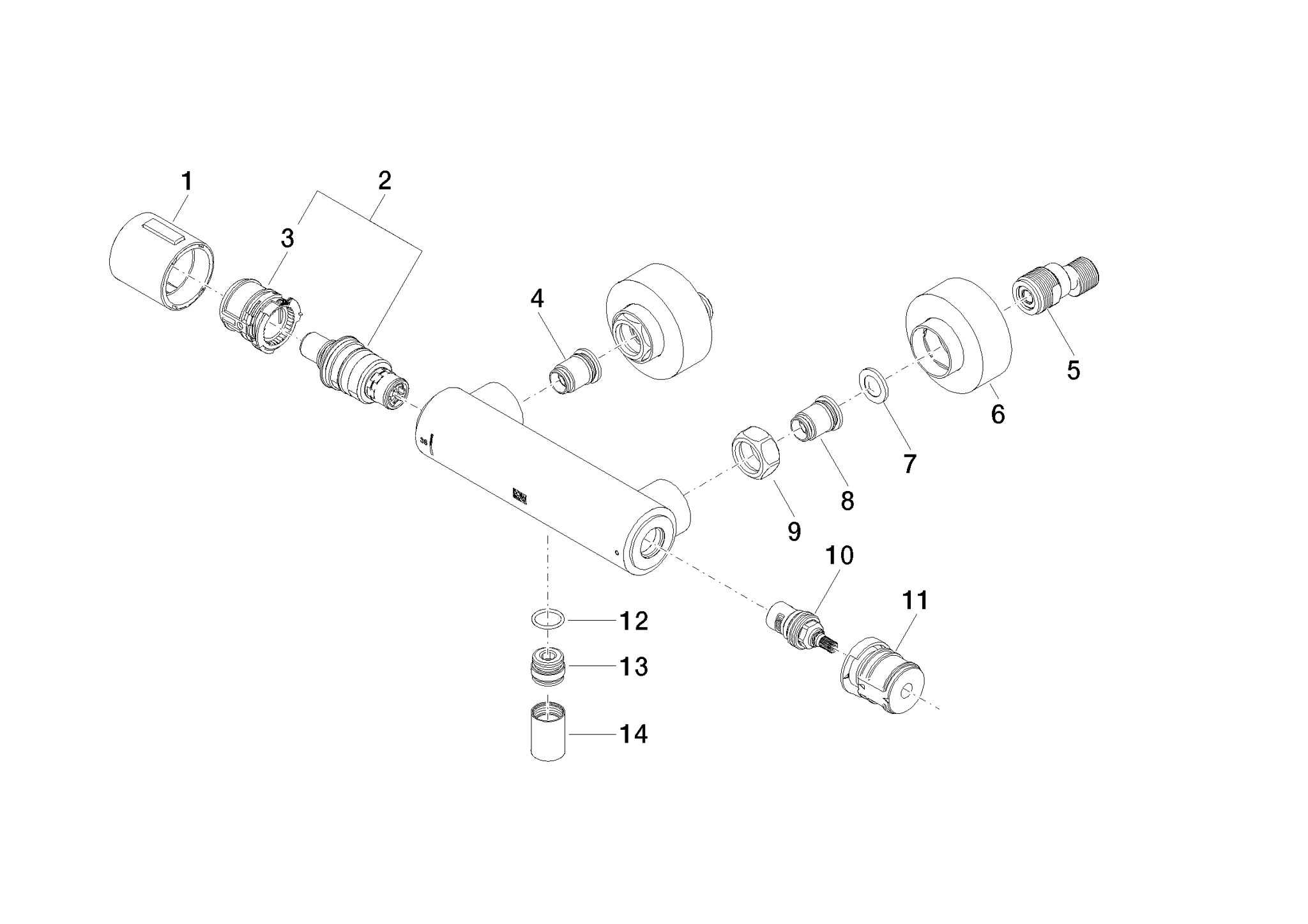 DORNBRACHT Brause-Thermostat für Wandmontage - Platin #34443979-08