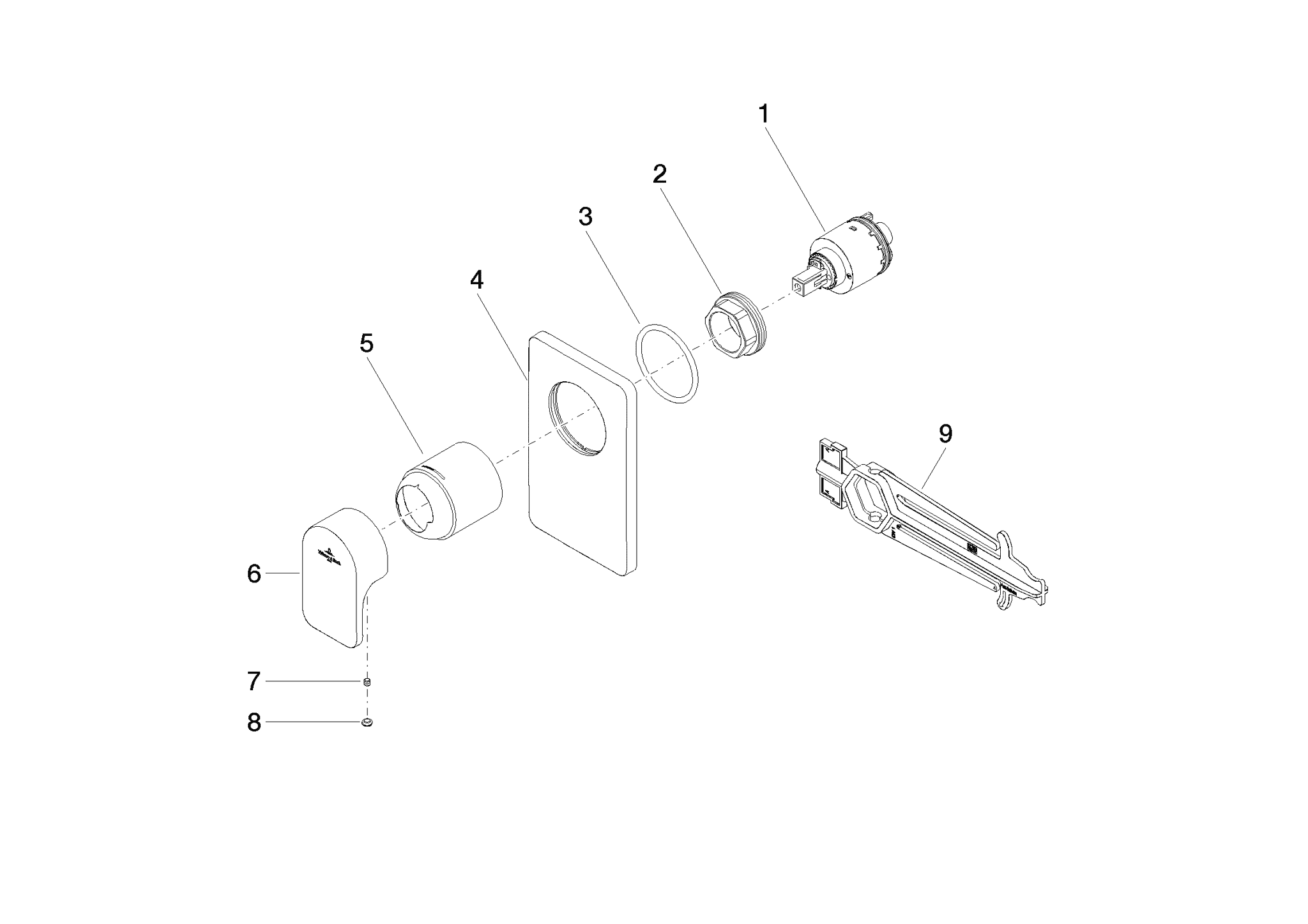 DORNBRACHT CULT UP-Einhandbatterie ohne Umstellung - Chrom #36022960-00