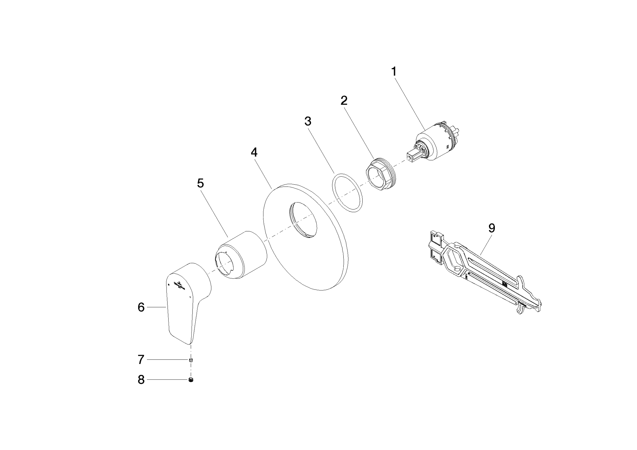 DORNBRACHT SUBWAY UP-Einhandbatterie ohne Umstellung - Chrom #36020935-00