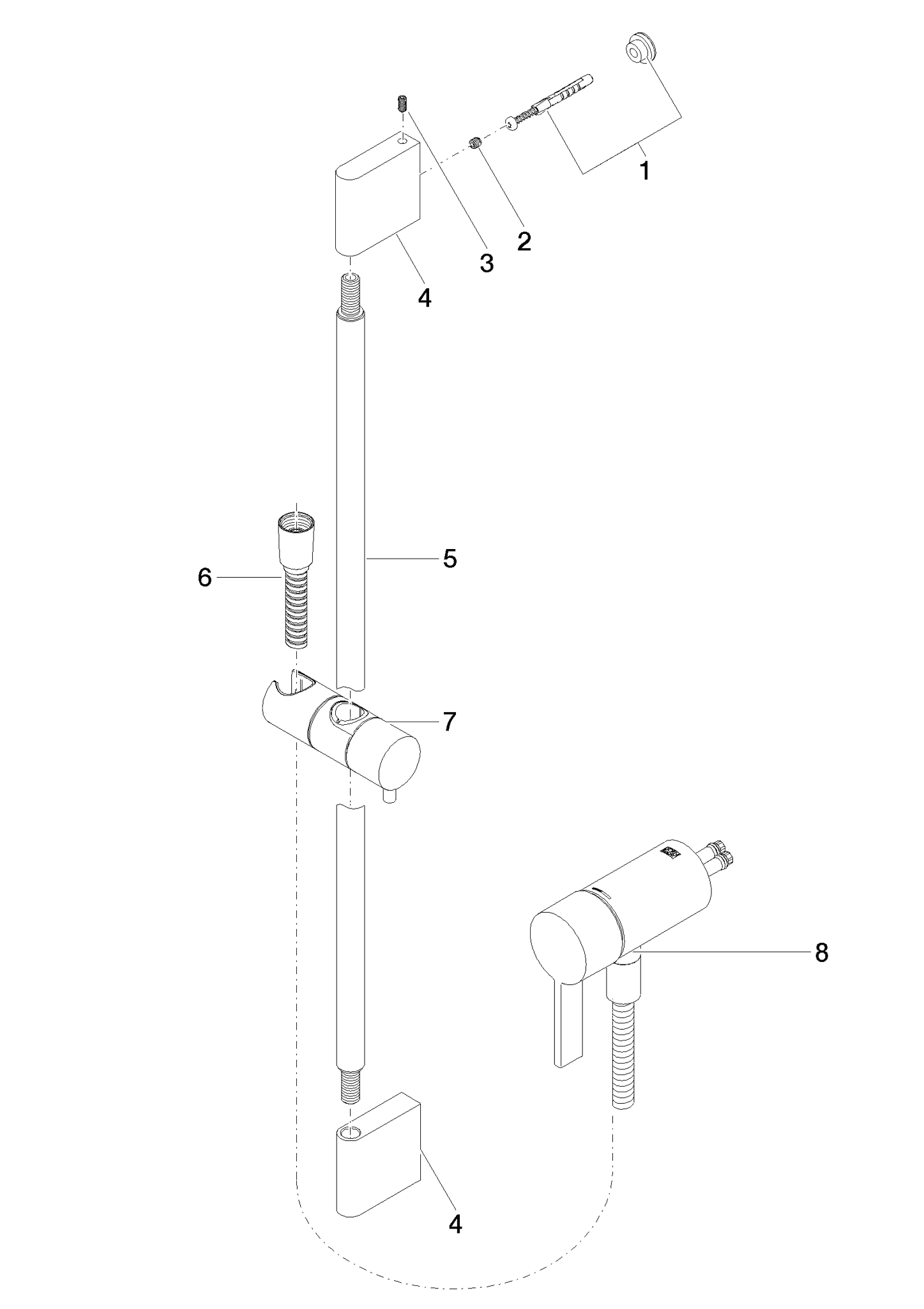 εικόνα του DORNBRACHT Concealed single-lever mixer with integrated shower connection with shower set without hand shower - Champagne (22kt Gold) #36110970-47