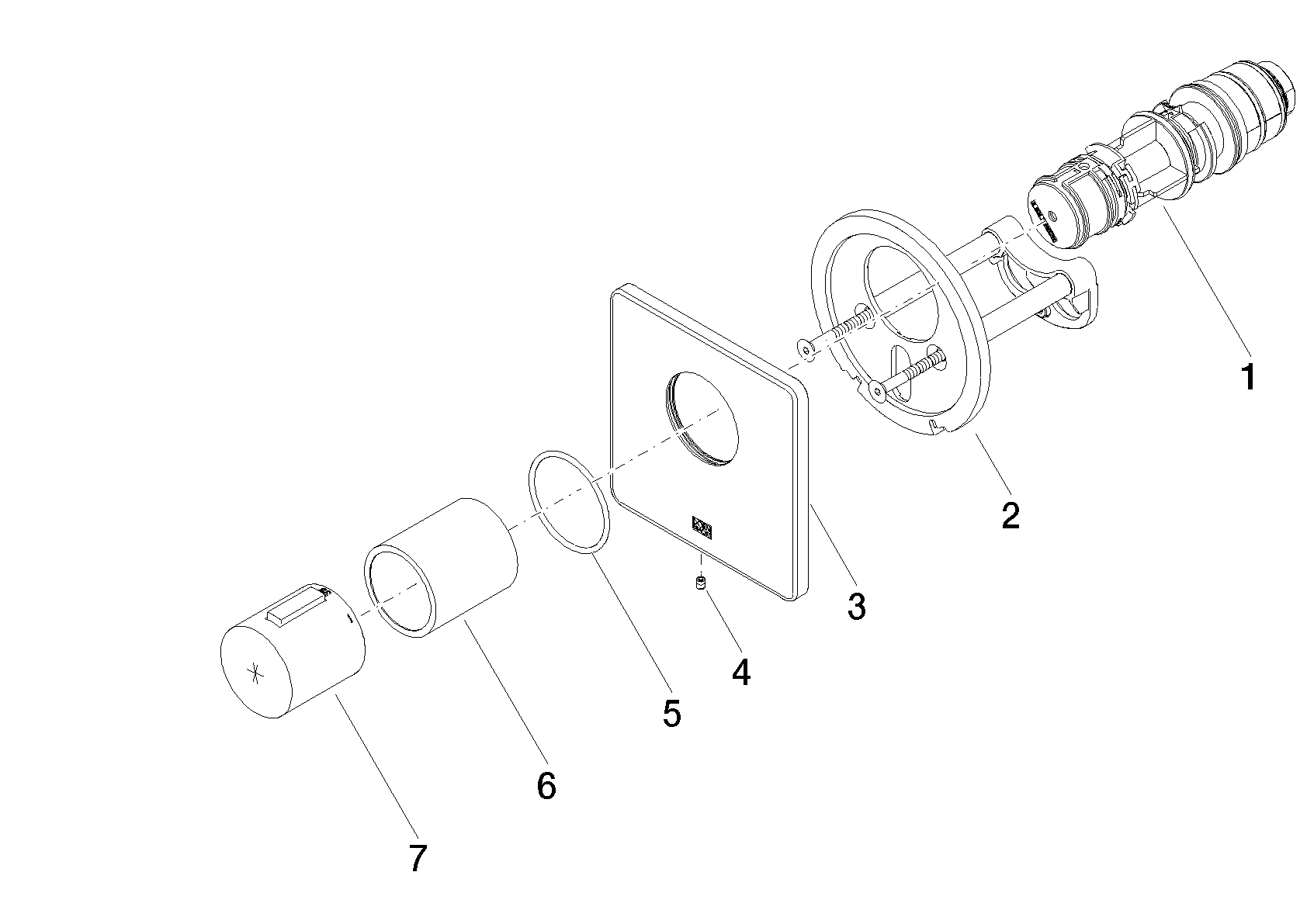DORNBRACHT LULU xTOOL UP-Thermostat ohne Mengenregulierung 3/4" - Platin gebürstet #36503710-06