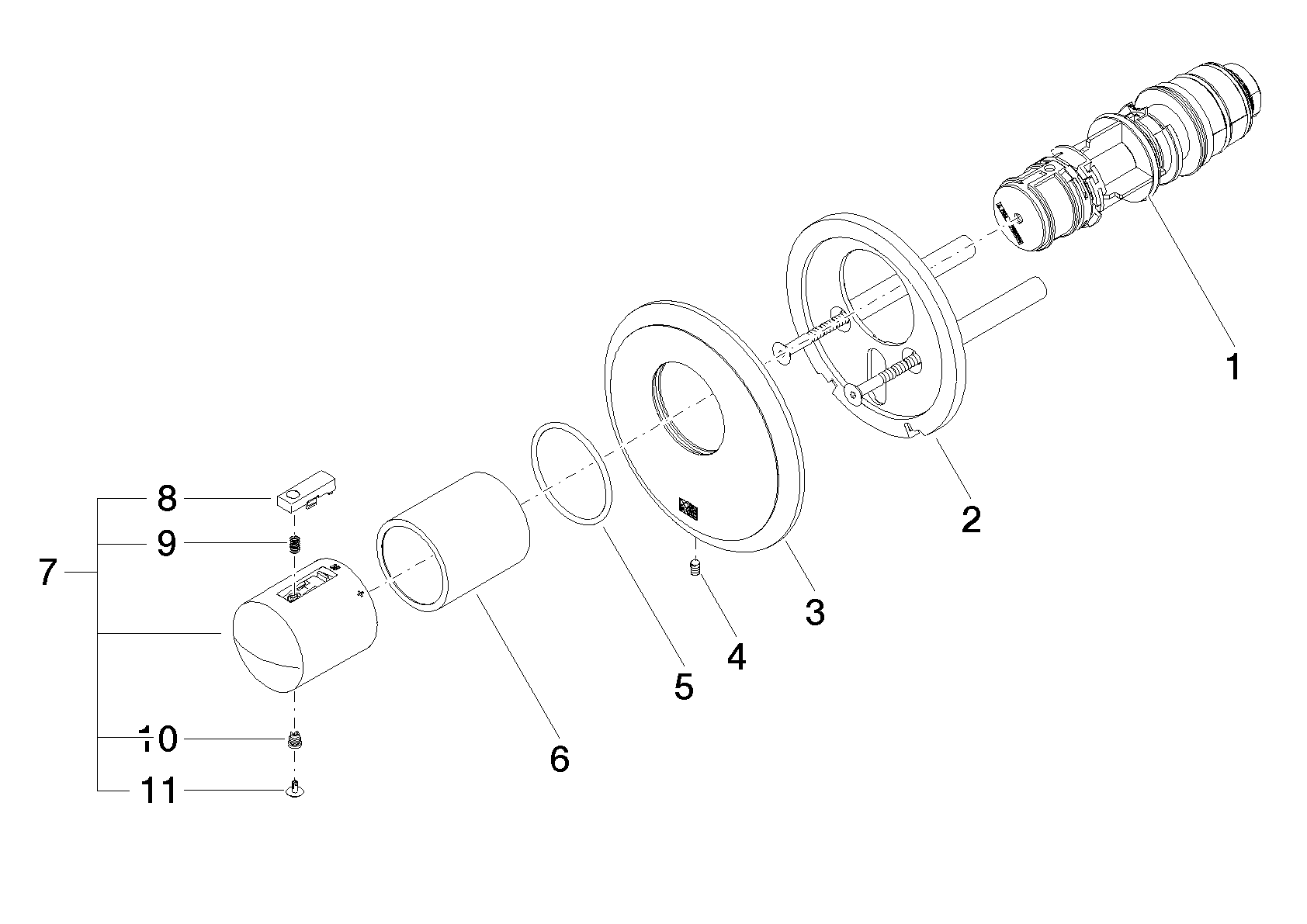 DORNBRACHT MADISON xTOOL UP-Thermostat ohne Mengenregulierung 3/4" - Messing gebürstet (23kt Gold) #36503977-28