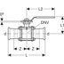 Bild von 92102 Geberit Mapress Stainless Steel ball valve with actuator lever, flanged