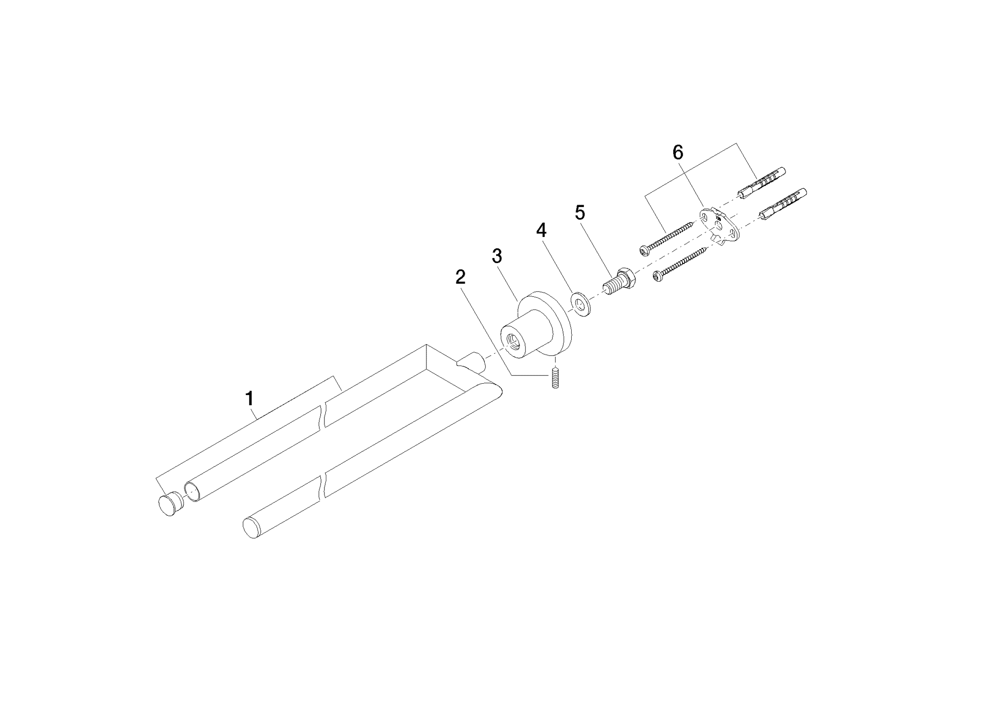 DORNBRACHT TARA Handtuchhalter , 2-teilig , starr - Platin gebürstet #83210892-06