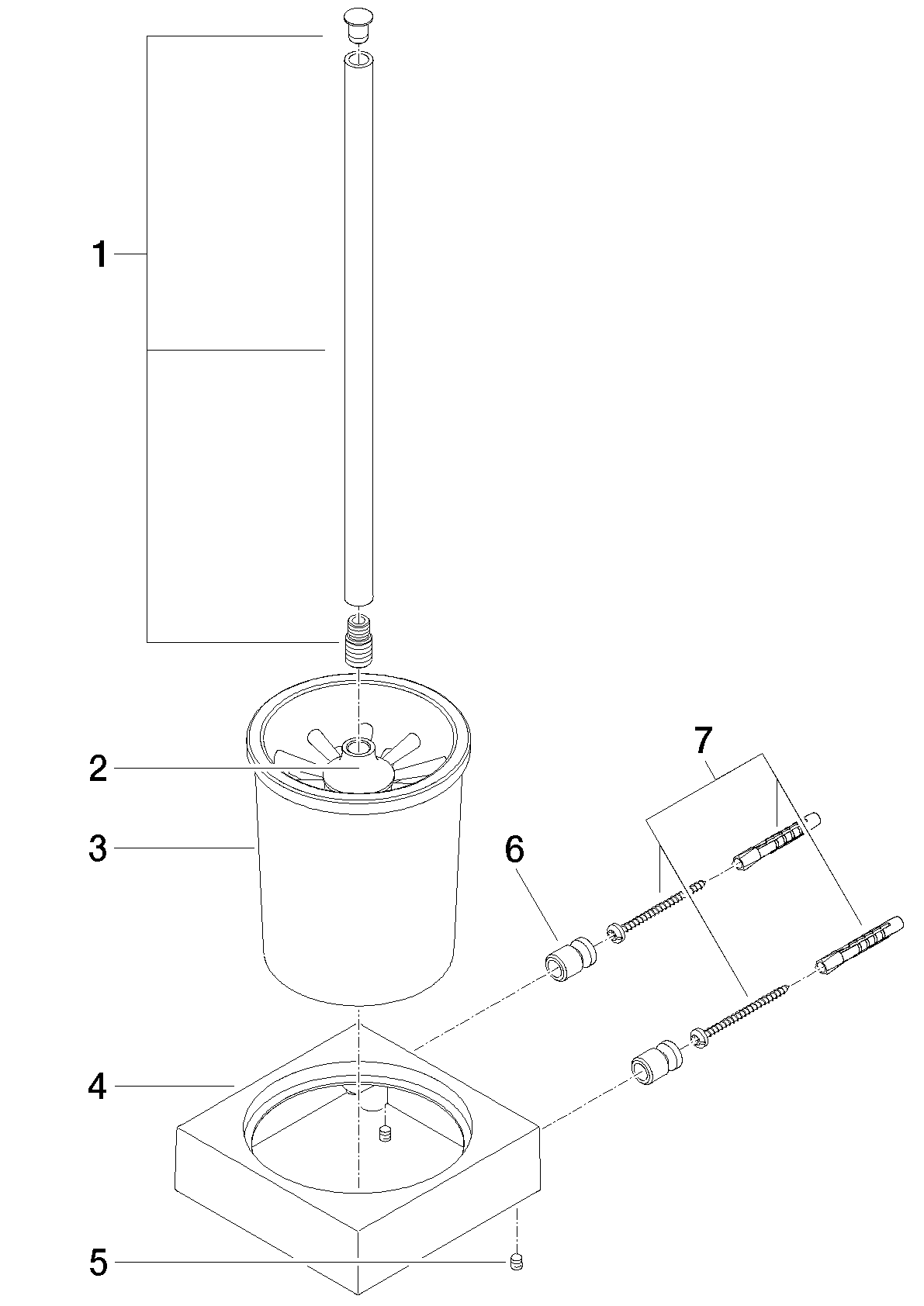 DORNBRACHT Toiletten-Bürstengarnitur , Wandmodell - Platin #83900780-08