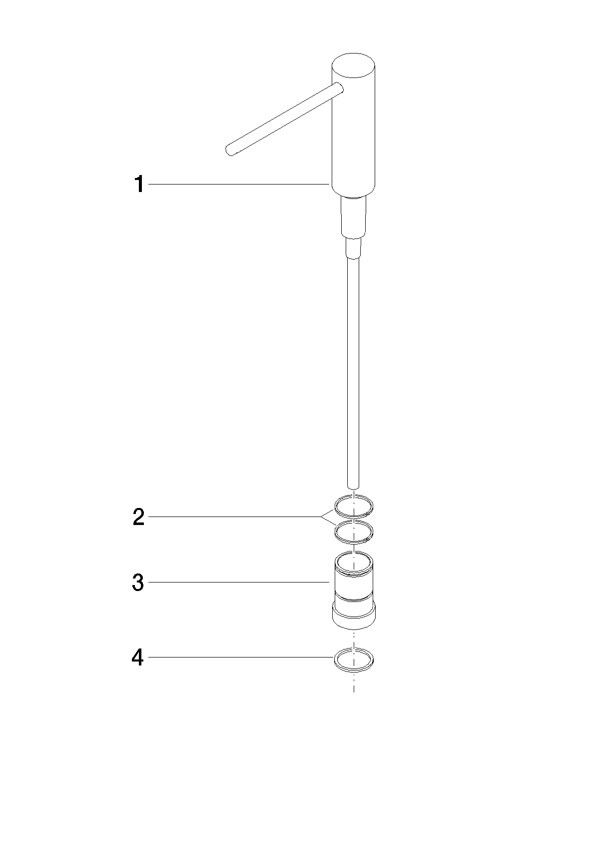 DORNBRACHT Spender Kopf kpl. Einbauvariante ohne Rosette - Chrom #90101053900-00