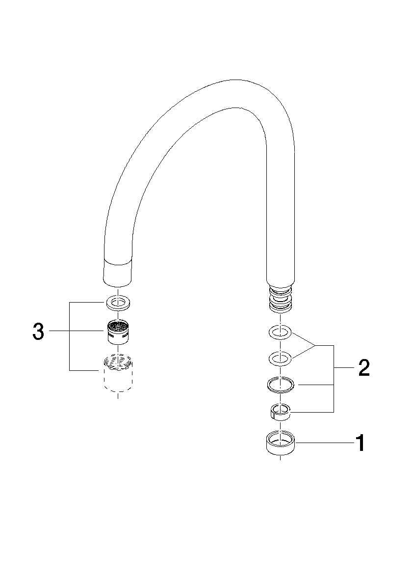 DORNBRACHT Auslauf 165 mm - Platin gebürstet #90282206600-06