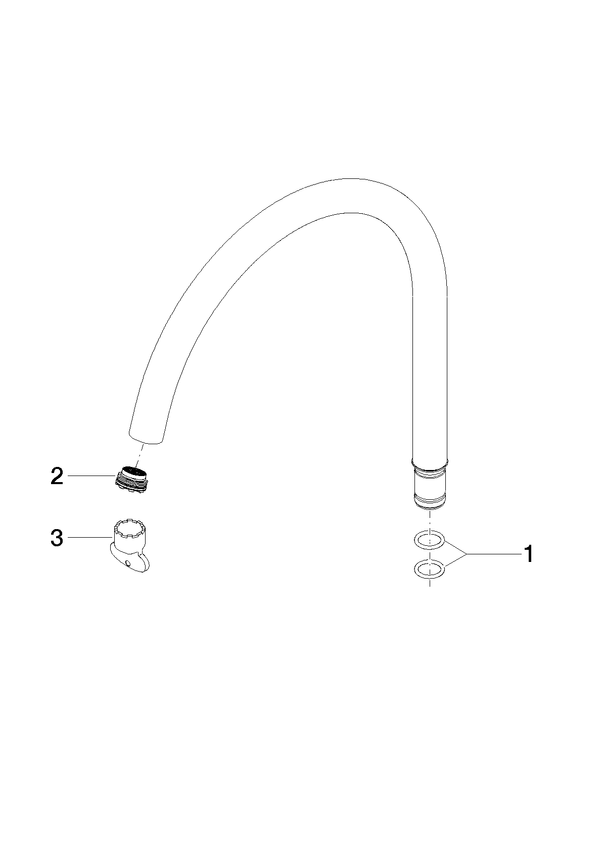 DORNBRACHT Auslauf für Wanne Stand freistehend 304 mm, 25,2 l/min. - Champagne gebürstet (22kt Gold) #90282232701-46