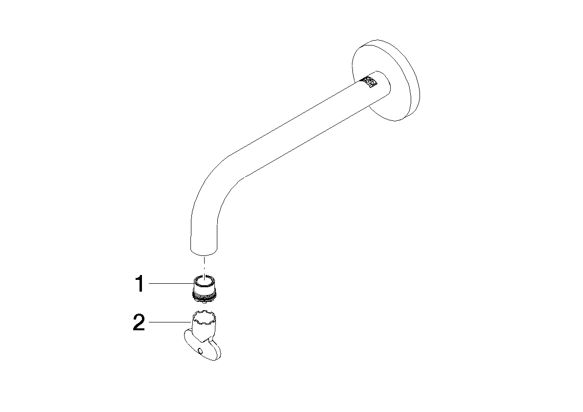 DORNBRACHT Auslauf für Waschtisch Wand 190 mm, 5,7 l/min. - Chrom #90282235100-00