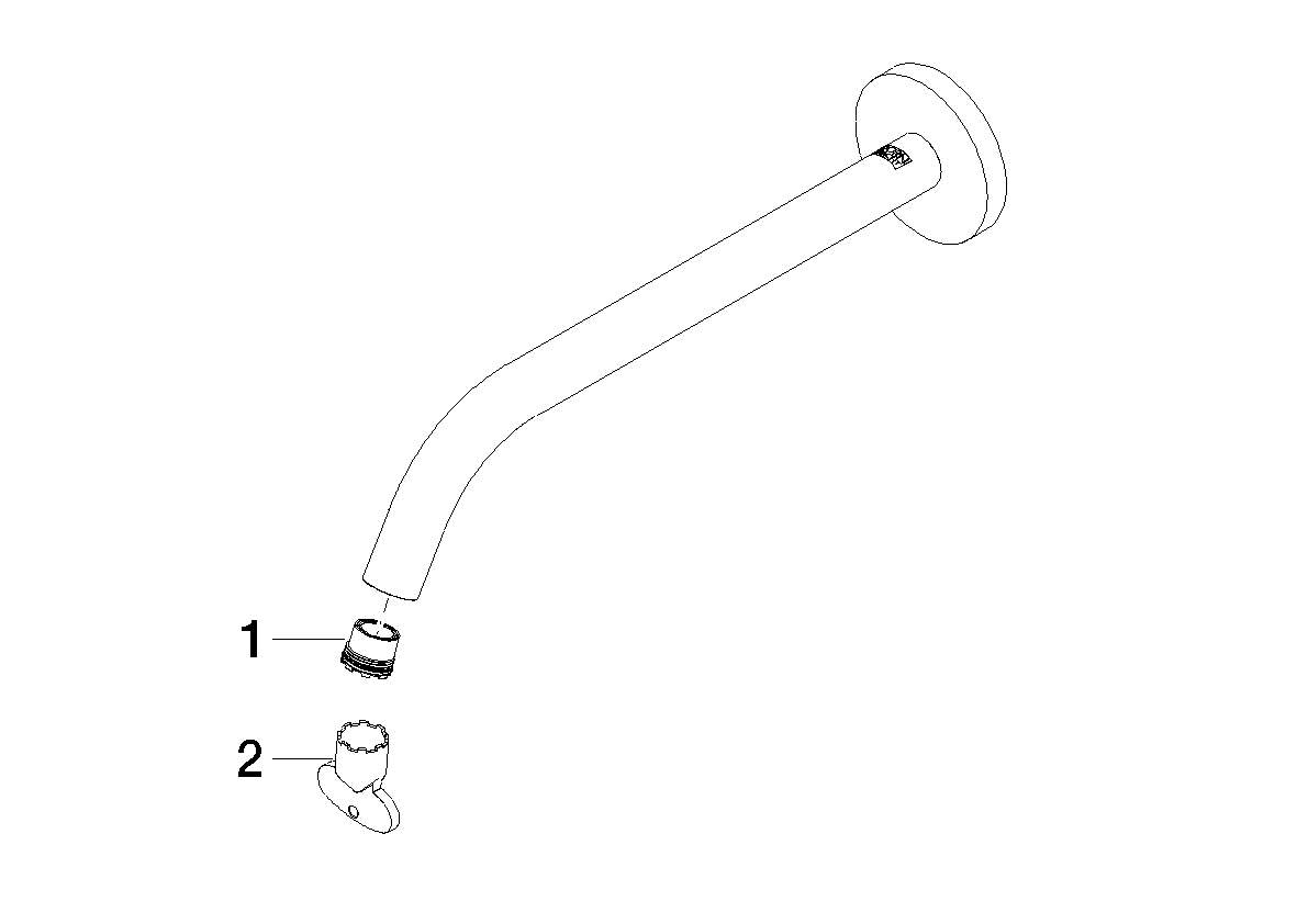DORNBRACHT Auslauf für Waschtisch Wand 250 mm, 4,54 l/min. - Platin gebürstet #90282232401-06