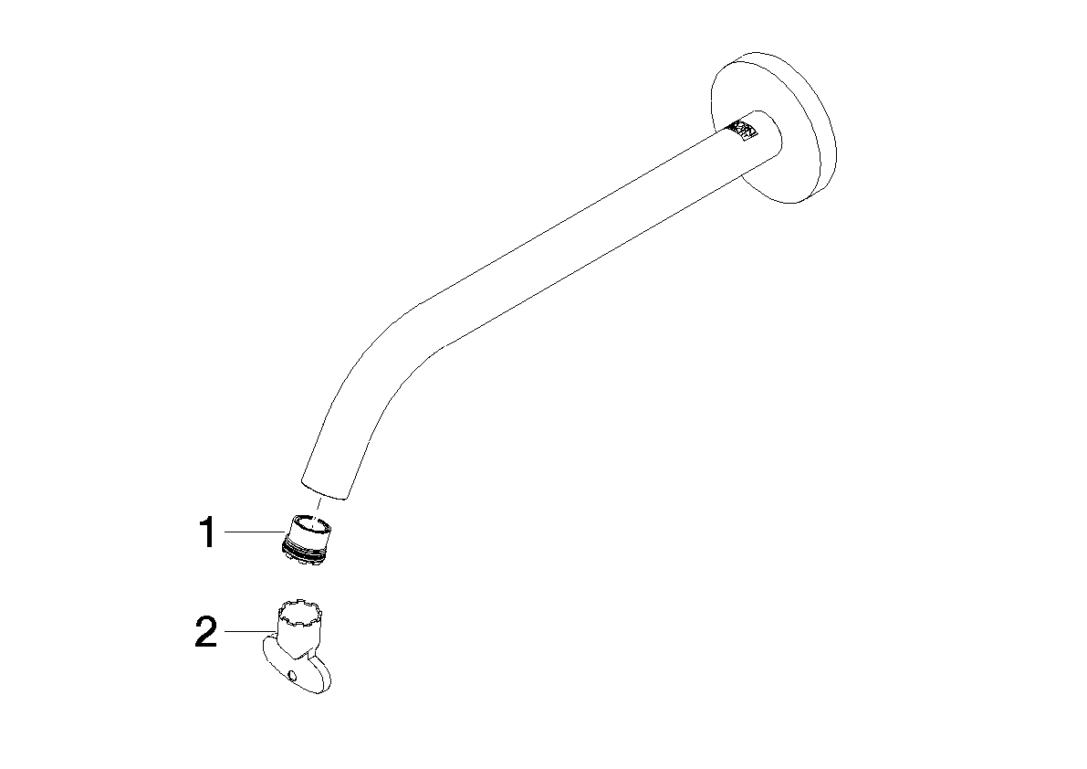 DORNBRACHT Auslauf für Waschtisch Wand 250 mm, 5,7 l/min. - Champagne gebürstet (22kt Gold) #90282232400-46