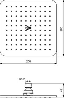 IDEAL STANDARD Idealrain Kopfbrause 200x200mm #BC936AA - Chrom