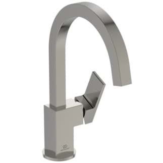 IDEAL STANDARD Extra basin mixer without pop-up waste, high spout, projection 190mm #BD505GN - stainless steel resmi