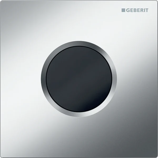 Picture of GEBERIT urinal flush control with electronic flush actuation, mains operation, Type 01 cover plate gloss chrome-plated #116.021.21.5
