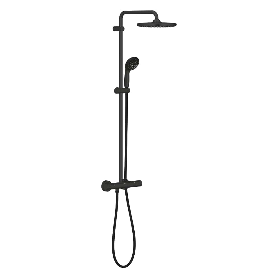 Picture of GROHE Vitalio Start System 250 Shower system with thermostat for wall mounting matte black 266772430