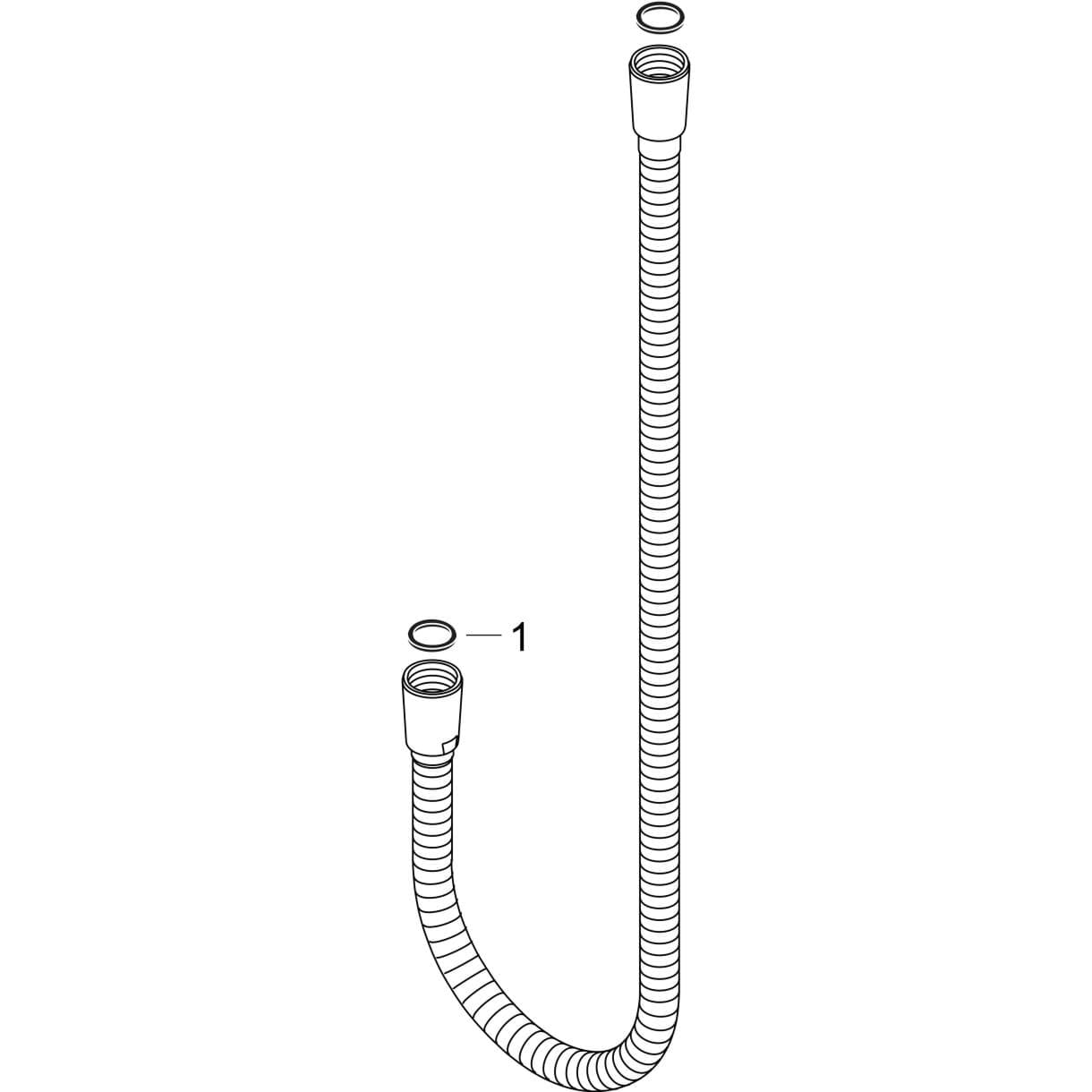 Зображення з  HANSGROHE Metal shower hose 1.25 m #28112330 - Polished Black Chrome