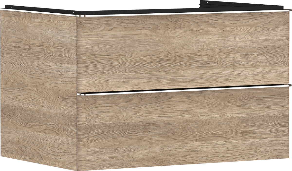 Obrázek HANSGROHE Xelu Q skříňka pod umyvadlo na desku přírodní dub 780/550 se 2 zásuvkami, pro laminátové desky #54076000 - přírodní dub