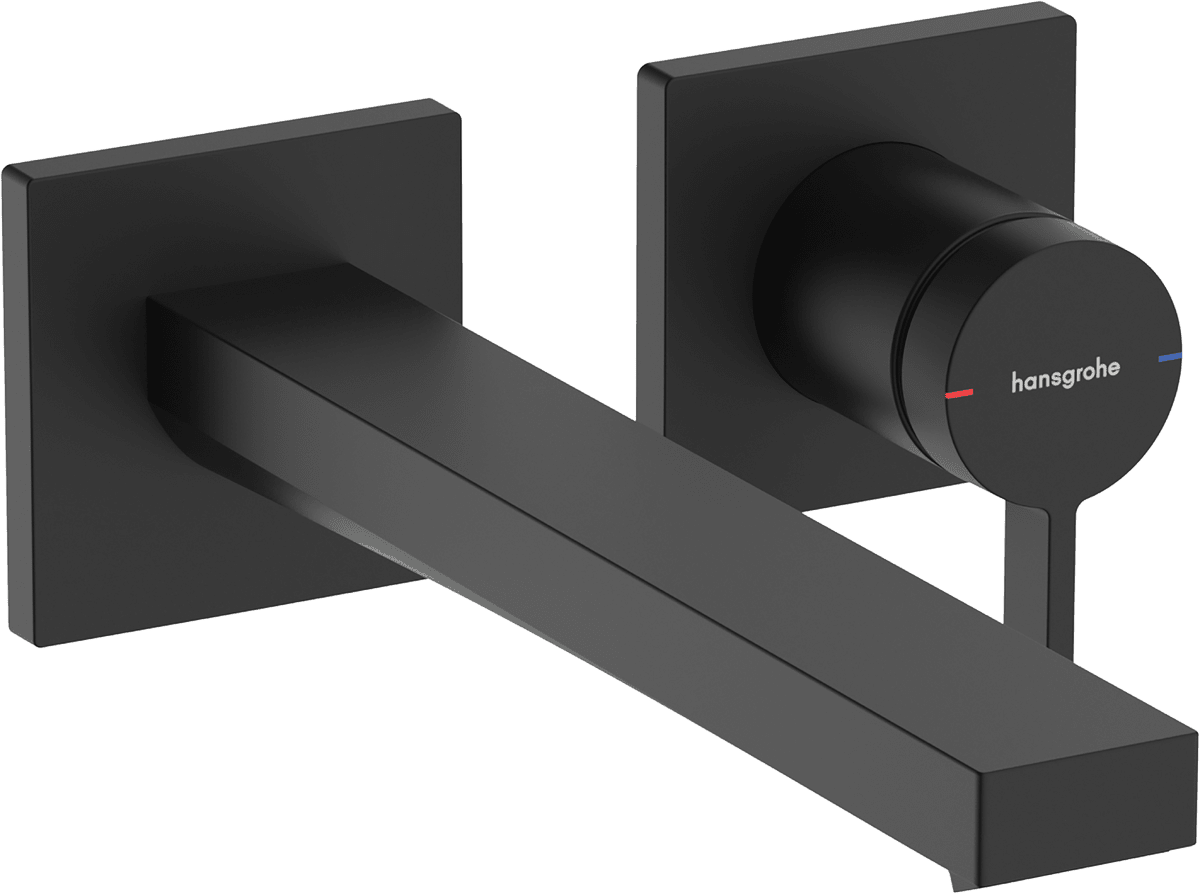 HANSGROHE Tecturis E Einhebel-Waschtischmischer Unterputz für Wandmontage EcoSmart+ mit Auslauf 22,5 cm #73051670 - Mattschwarz