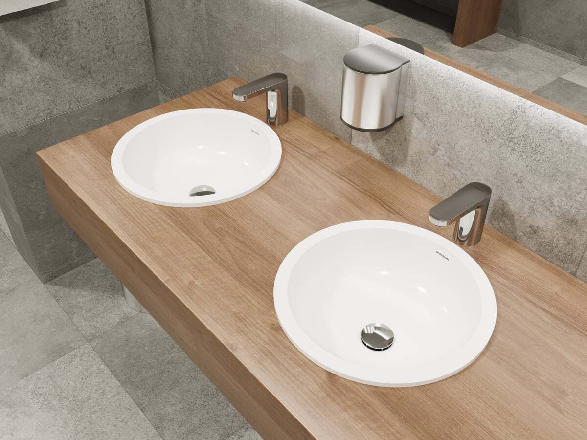 Зображення з  HANSGROHE Xuniva S Undercounter basin 350/350 without tap hole with overflow, SmartClean #61046450 - White