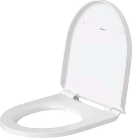 DURAVIT WC-Sitz 002071 Design by Duravit #0020710000 - Farbe 00, Form: D-shaped, Weiß Hochglanz, Farbe Scharnier: Edelstahl, Überlappend 373 x 430 mm