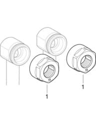 Bild von 24046 Geberit Mapress Carbon Steel set of connector T-pieces for inlet and return flow, with union connector for Euro cone