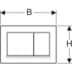 Bild von GEBERIT Omega30 Betätigungsplatte für 2-Mengen-Spülung #115.080.KH.1 - Platte und Tasten: hochglanz-verchromt Designstreifen: mattverchromt