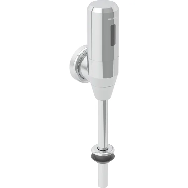 GEBERIT flush valve for urinal, with electronic flush actuation, battery-operated, surface-mounted #115.805.21.5 - high-gloss chrome-plated resmi