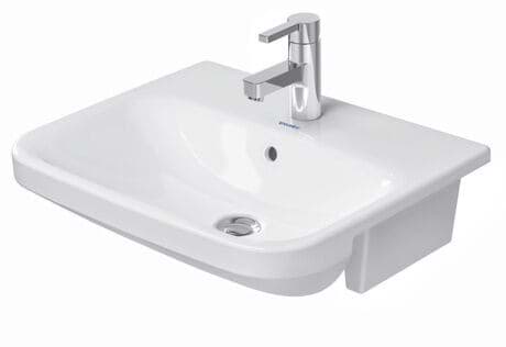 DURAVIT Halbeinbauwaschtisch 037555 Design by Matteo Thun & Antonio Rodriguez #0375550000 - p Farbe 00, Weiß Hochglanz, Anzahl Hahnlöcher pro Waschplatz: 1 550 x 455 mm