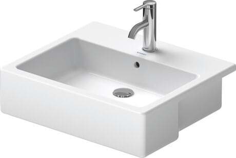 DURAVIT Halbeinbauwaschtisch 031455 Design by Duravit #03145500001 - p Farbe 00, Ausführung Waschtisch: Einbau von oben, Weiß Hochglanz, Anzahl Hahnlöcher pro Waschplatz: 1 550 x 470 mm