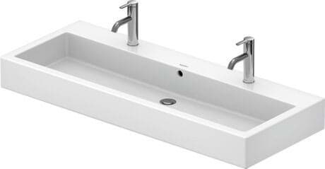 DURAVIT Waschtisch 045412 Design by Duravit #0454120026 - p Farbe 00, Weiß Hochglanz, Anzahl Waschplätze: 1 Mitte, Anzahl Hahnlöcher pro Waschplatz: 1 Mitte, Überlauf: Ja, Von unten glasiert 1200 x 470 mm