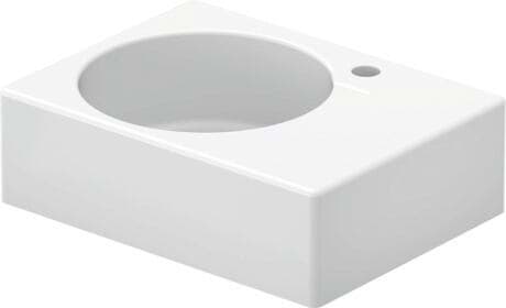 DURAVIT Waschtisch Scola 068460 #0684600011 - # Farbe 00, Weiß Hochglanz, Rechteckig, Anzahl Waschplätze: 1 Links, Anzahl vorgestochene Hahnlöcher: 1 615 x 460 mm