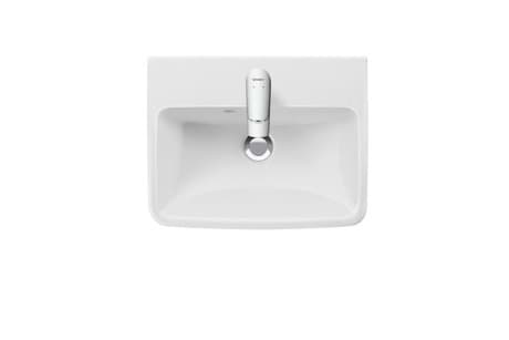 DURAVIT Handwaschbecken 074345 Design by Duravit #0743450000 - p Farbe 00, Weiß Hochglanz, Anzahl Waschplätze: 1 Mitte, Anzahl Hahnlöcher pro Waschplatz: 1 Mitte, Überlauf: Ja 450 x 350 mm