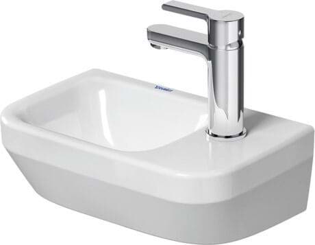 DURAVIT Handwaschbecken 071336 Design by Matteo Thun & Antonio Rodriguez #0713360000 - p Farbe 00, Weiß Hochglanz, Rechteckig, Anzahl Waschplätze: 1 Links, Anzahl Hahnlöcher pro Waschplatz: 1 Rechts 360 x 220 mm