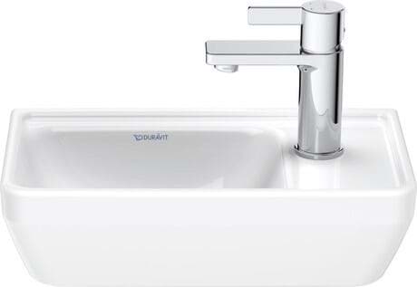DURAVIT Handwaschbecken 073940 Design by Bertrand Lejoly #07394000411 - p Farbe 00, Weiß Hochglanz, Rechteckig, Anzahl Waschplätze: 1 Links, Anzahl Hahnlöcher pro Waschplatz: 1 Mitte, Rückwand glasiert: Nein 400 x 220 mm