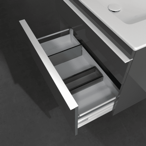 VILLEROY BOCH Venticello Waschbeckenunterschrank, 2 Auszüge, 753 x 590 x 502 mm, Glossy Grey / Glossy Grey #A92502FP, Bild 6