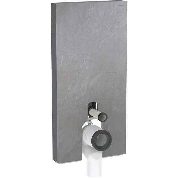 GEBERIT Monolith Plus sanitary module for floor-standing WC, 101 cm, stoneware front panelling #131.203.00.5 - Front panelling: stoneware slate look Side panelling: Aluminium black chrome resmi