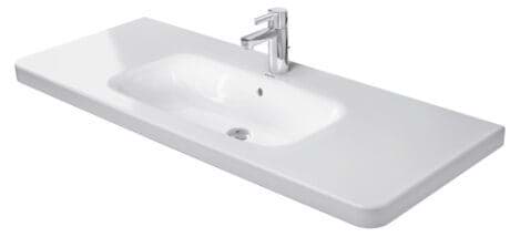 DURAVIT Waschtisch 232012 Design by Matteo Thun & Antonio Rodriguez #23201200001 - p Farbe 00, Weiß Hochglanz, Anzahl Waschplätze: 1 Mitte, Anzahl Hahnlöcher pro Waschplatz: 1 Mitte, Überlauf: Ja 1200 x 480 mm
