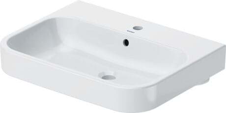 DURAVIT Waschtisch 231865 Design by sieger design #23186500271 - p Farbe 00, Weiß Hochglanz, Anzahl Waschplätze: 1 Mitte, Anzahl Hahnlöcher pro Waschplatz: 1 Mitte 650 x 505 mm